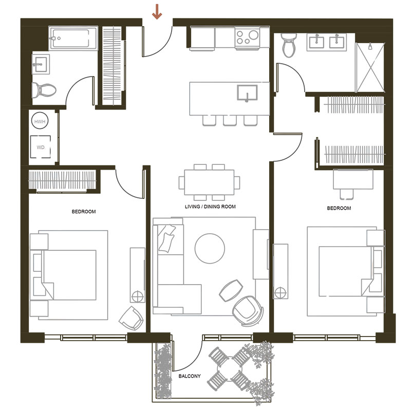 Informative Picture of 2b/2b + Balcony + Patio