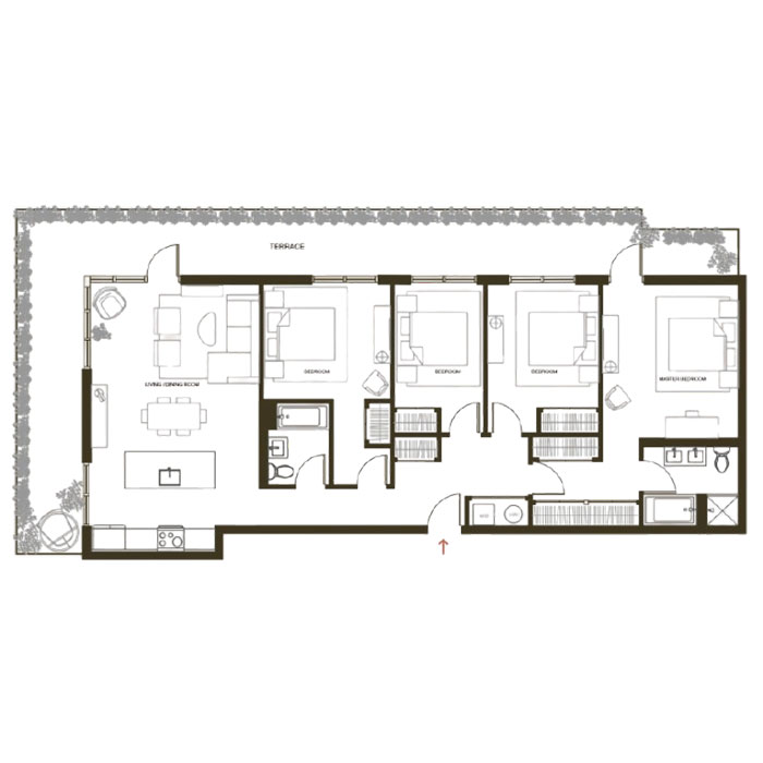 Informative Picture of 4B/2B + Terrace
