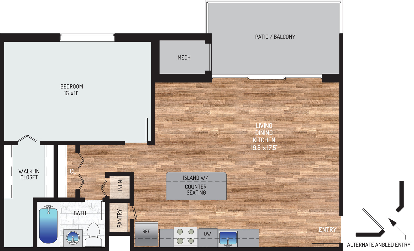 Informative Picture of 1BR + 1BA Renovated Open Concept