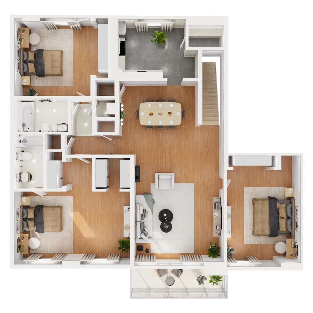 Informative Picture of Three Bedrooms 2 Bathrooms