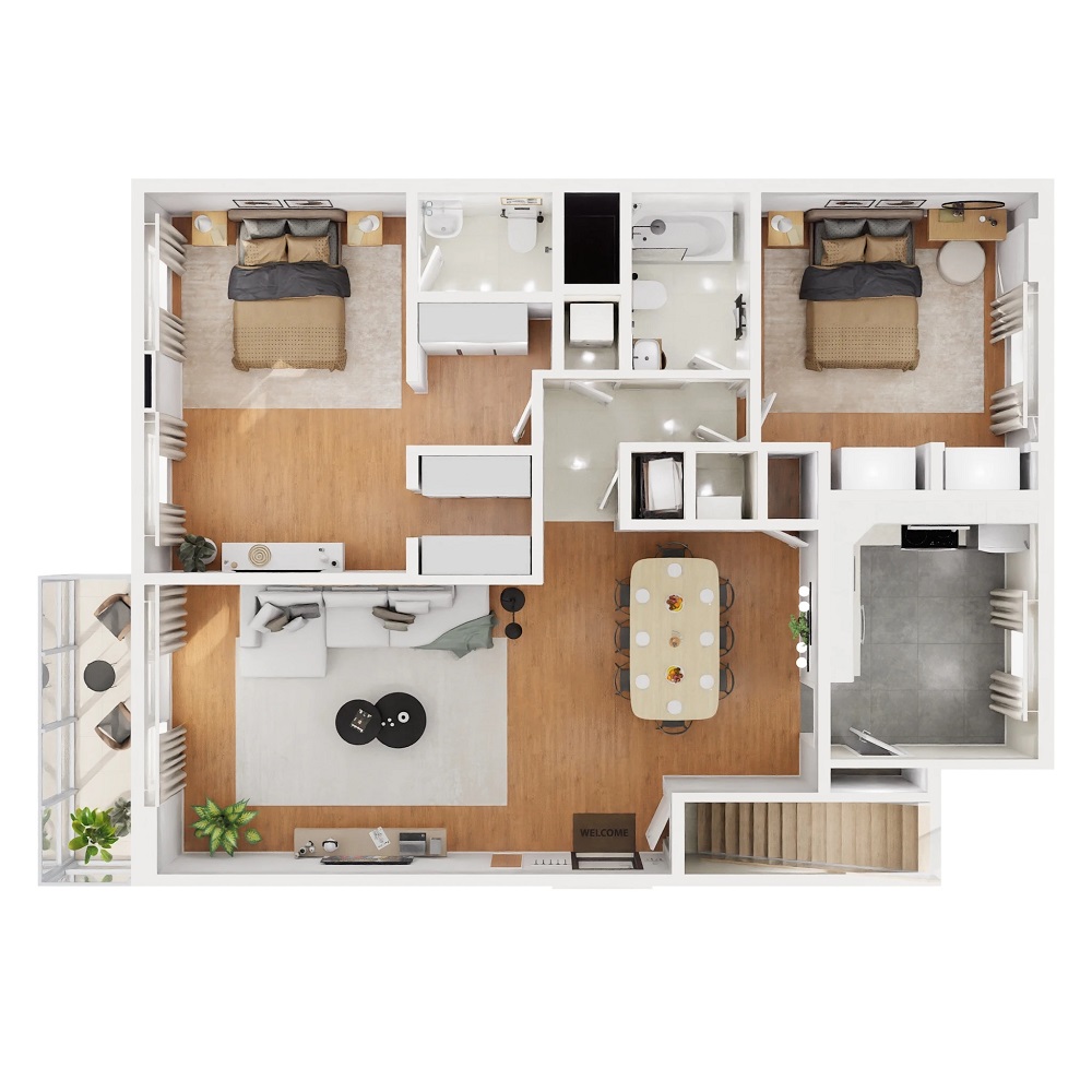 Informative Picture of Two Bedroom with Basement